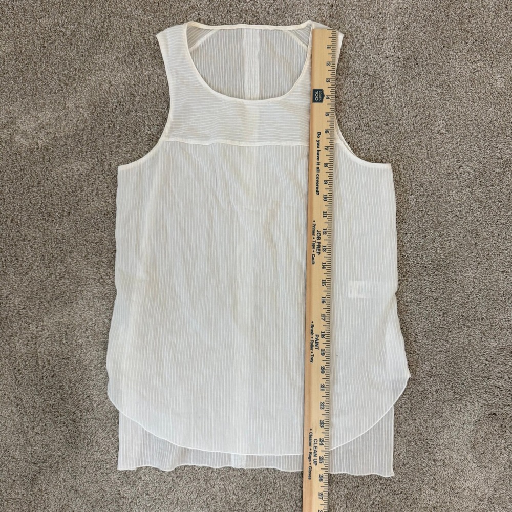 Rag & Bone White Striped Silk Sleeveless Tunic Tank Top‎ Small - Picture 5 of 7